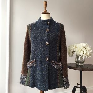 ANTHROPOLOGIE Distinctive marled cardigan coat